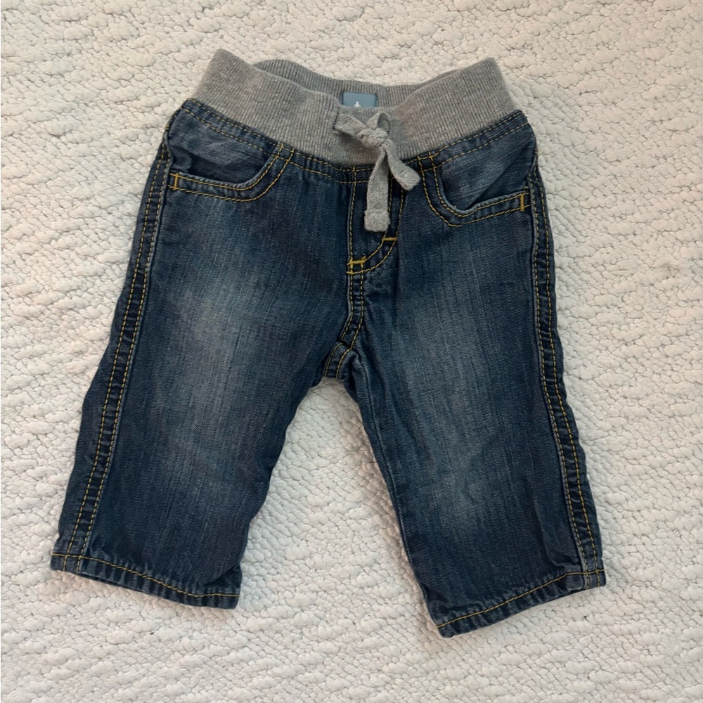 GAP Baby Blue Denim Jeans with Gray Waistband